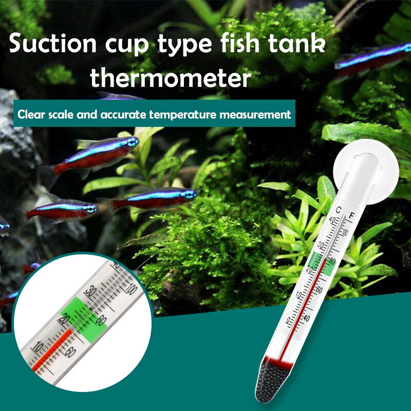 Aquarium Thermometer Tauch Glas Aquarium Thermometer Zubehör für Wasser Temperatur Messung Wasserdicht Saugnapf