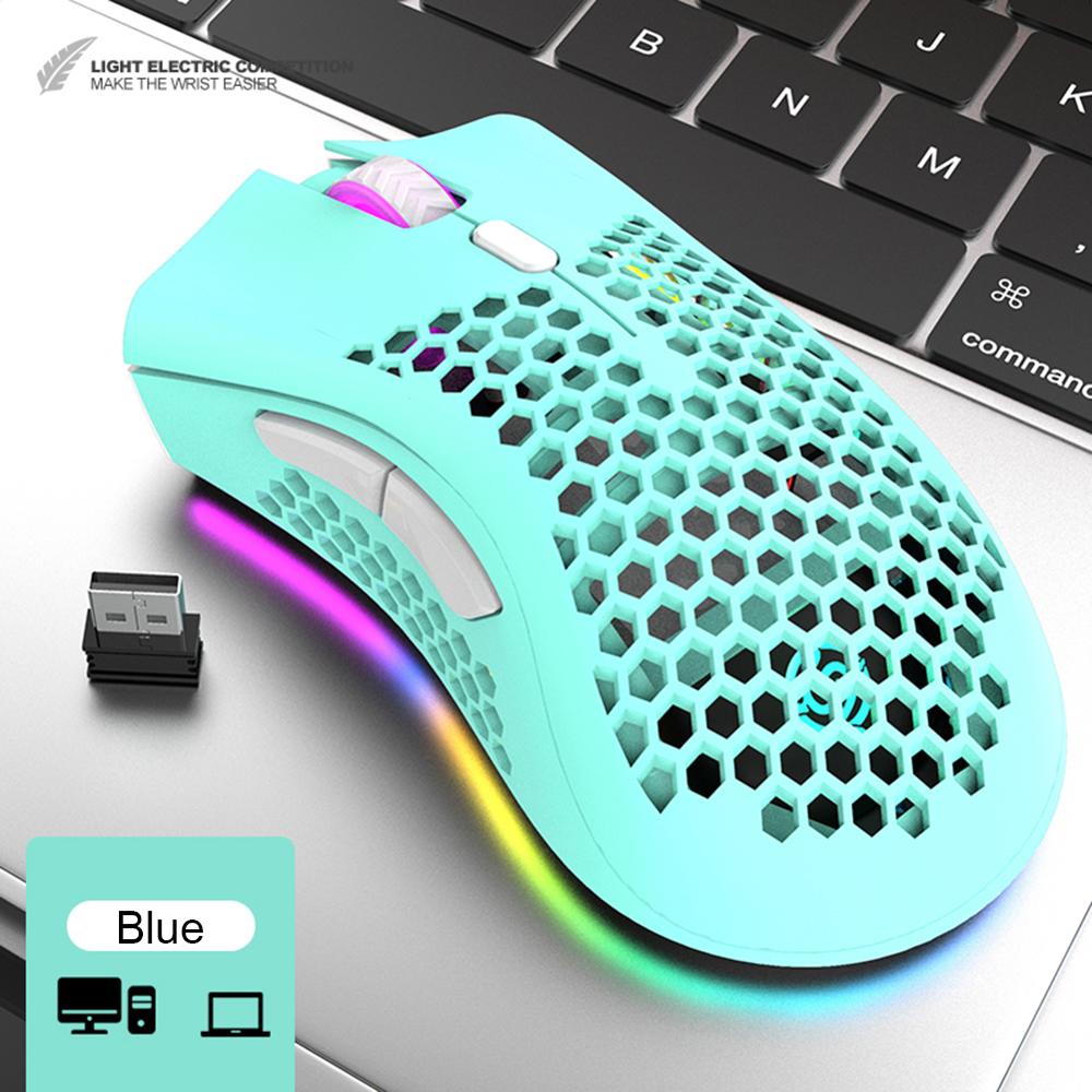 HEIßER BM600 2,4 GHz Drahtlose Maus USB Aufladbare 1600DPI Einstellbare Aushöhlen Bienenwabe RGB Optische Maus Gamer Mäbenutzen Für PC