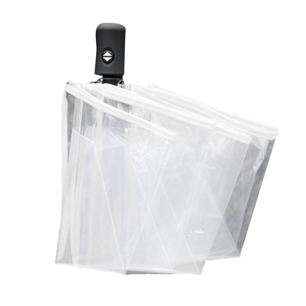 3 farben Voll Automatische Regenschirm Drei Falten Klar Winddicht Regenschirme Frauen Männer 8 Rippe Regendicht transparent Regenschirm