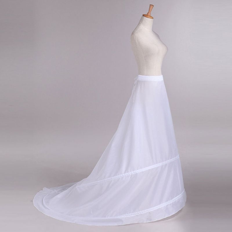 Braut Hochzeit Kleid Hinter Felsen Petticoat Yarnless 2-Reifen Elastische Taille Kordelzug Einstellbare Fischschwanz Unterhose Röcke