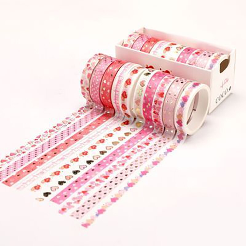 10 Teile/satz Bronzing Washi Band Dekoration Maskierung Band Nette Dekorative Klebeband Aufkleber Scrapbooking Tagebuch Schreibwaren