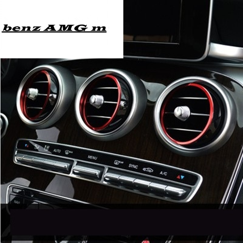 Angelguoguo Luft Auslauf aufkleber/Instrument Tafel Luft Auslauf dekoration Ring aufkleber für Mercedes Benz C klasse w205 GLC