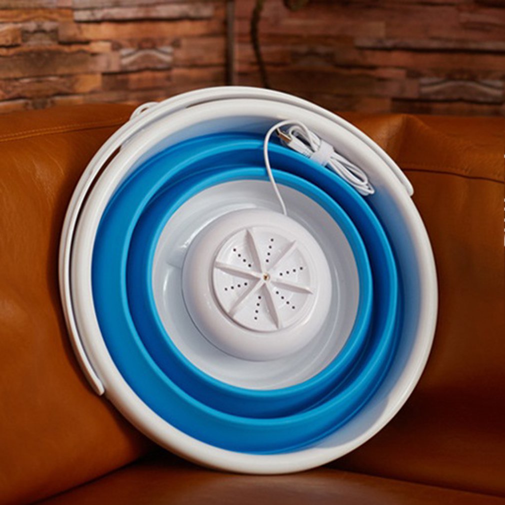 Mini Tragbare Ultraschall Turbine Waschmaschine Faltbare Eimer Typ USB Wäsche Kleidung Unterlegscheibe Reiniger für Heimat Reise