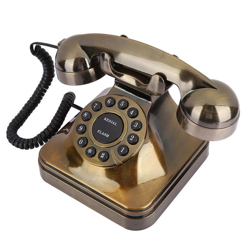 Telefono fijo WX-3011 Antike Bronze- Telefon Jahrgang Festnetz Telefon Schreibtisch Anrufer Heimat Sekretariat Telefon