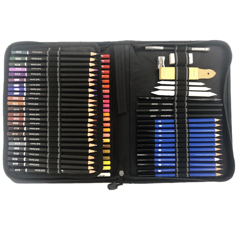 95 stücke einstellen von Farbe Bleistift Kunst Werkzeug einstellen Malerei Wachs Hinweis Stift Skizze Bleistift Zeichnung Werkzeug Kunst Liefert Schule malerei
