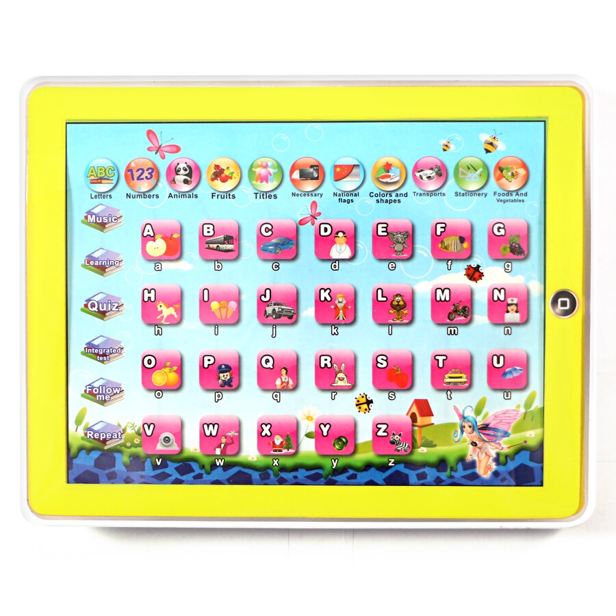 Lernen Spielzeug Englisch Sprache Lernen Maschine Spielzeug Pad Tablette 11 Funktion Buchstaben Wort Mathematik und Musik Mit Licht Spielzeug Computer
