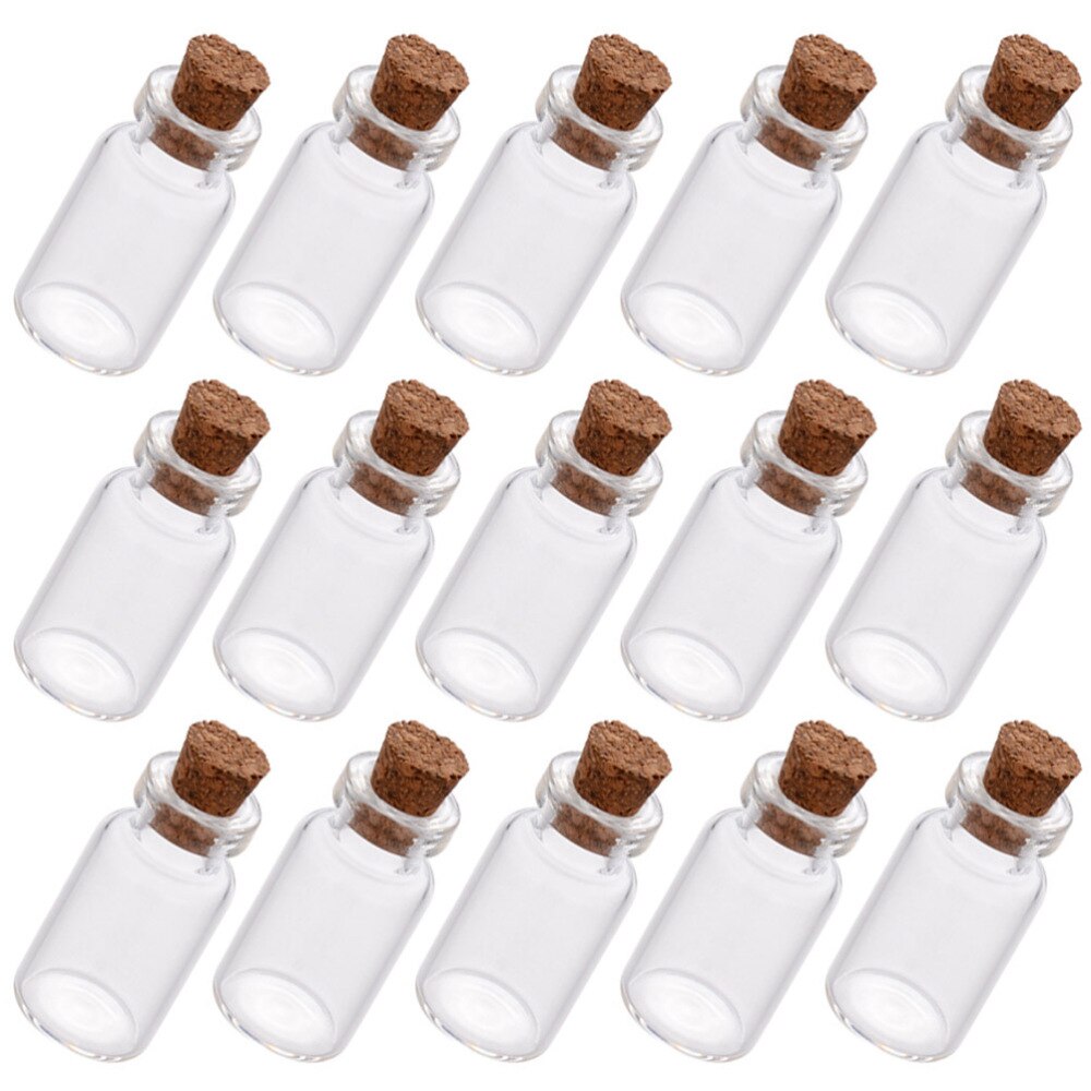 18 teile/schachtel Mini Glas Flaschen Korken Wünschen Flaschen DIY Miniatur Flaschen