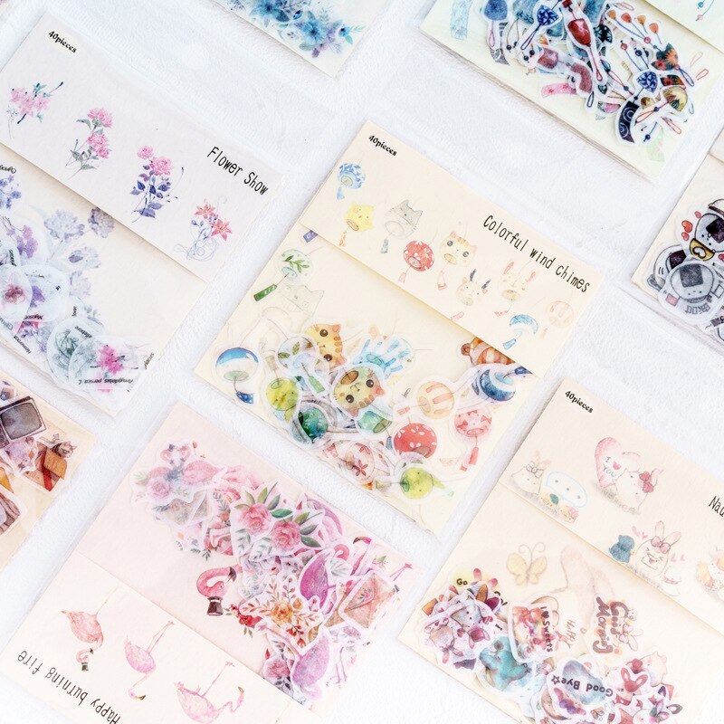 40 teile/los Nette Karikatur Dekorative Diy Tagebuch Aufkleber Kawaii Planer Scrapbooking klebrig Schreibwaren Schule Liefert
