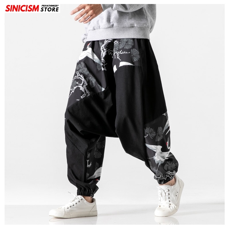 Sinicism Einkaufen Neue Mens Chinesischen Stil lässig Kreuz Hosen Männer Gedruckt Hosen Männlichen verlieren Übergröße Hosen 5XL Frühling