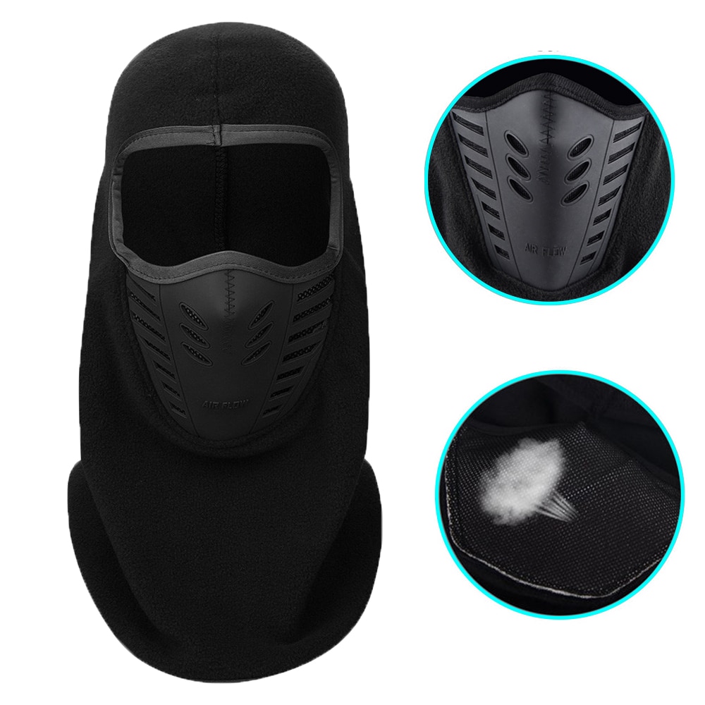 Motorrad Thermische Vlies Sturmhaube voll Gesicht Maske Mit Kapuze Hals Gamasche Wärmer Atmungsaktive Ski Fahrrad Helm Mützen maskiert kappe