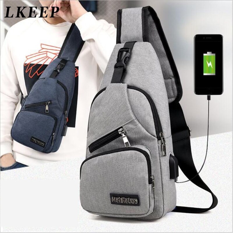 Männlichen Schulter Taschen USB Ladung Crossbody-tasche Männer Frauen Anti Diebstahl Brust Tasche Schule Kurze Reise Boten Taschen