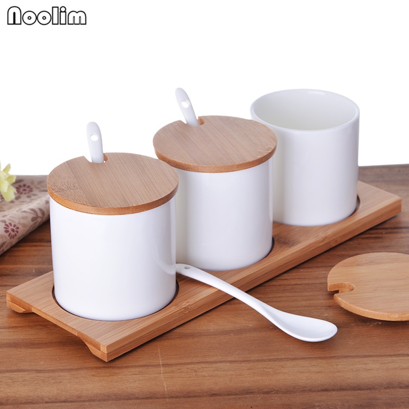 Einfache Keramik Weiß Lagerung Krug für Gewürze Zucker Salz Würze Kasten Küche Gewürz Lagerung Flasche Küche Lebensmittel Container