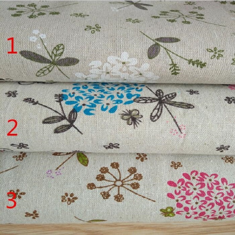 Baumwolle Leinen verrotten blau und weiß Drucken Stoff Leinwand Flachs Stoff Handwerk Tuch Für Handgemachte DIY NäHenne Patchwork Textil Material