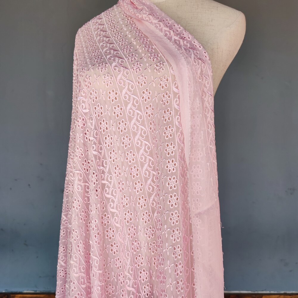 Rosa Spitze Farbe seide Reiner Seide Abendkleid Hochzeit 100% Seide Fabirc Seide Chiffon stickerei