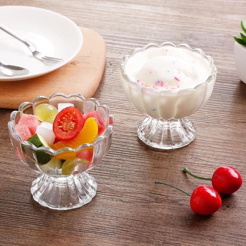 Glas Blei-frei Transparente Nachtisch Saft Salat Glas Milch Tee Milchshake Trinken Tasse Eis Schüssel Eis Tasse wasser Tasse Glas