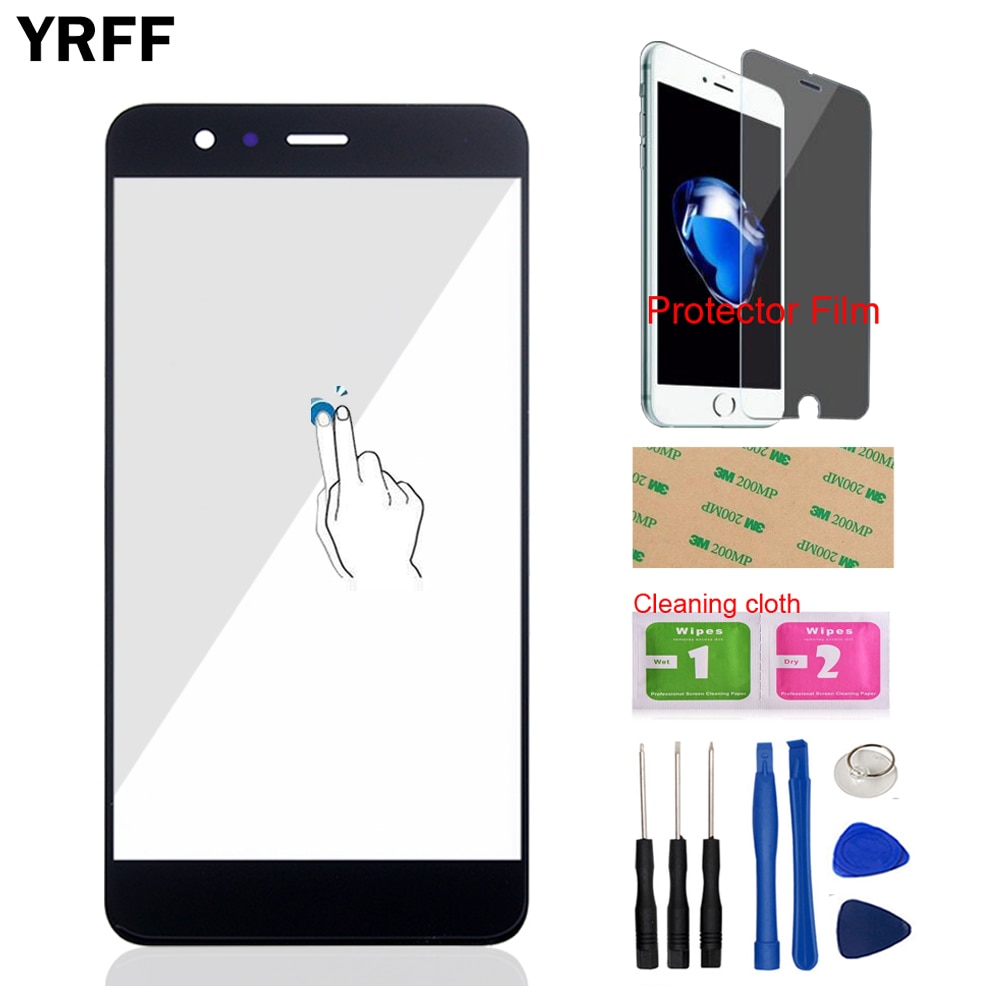 Handy, Mobiltelefon Frontglas Für HuaWei P10 Lite (ohne Touchscreen Digitizer Tafel) Vorderseite äußere Glas Werkzeuge + Schutzfolie Klebstoff