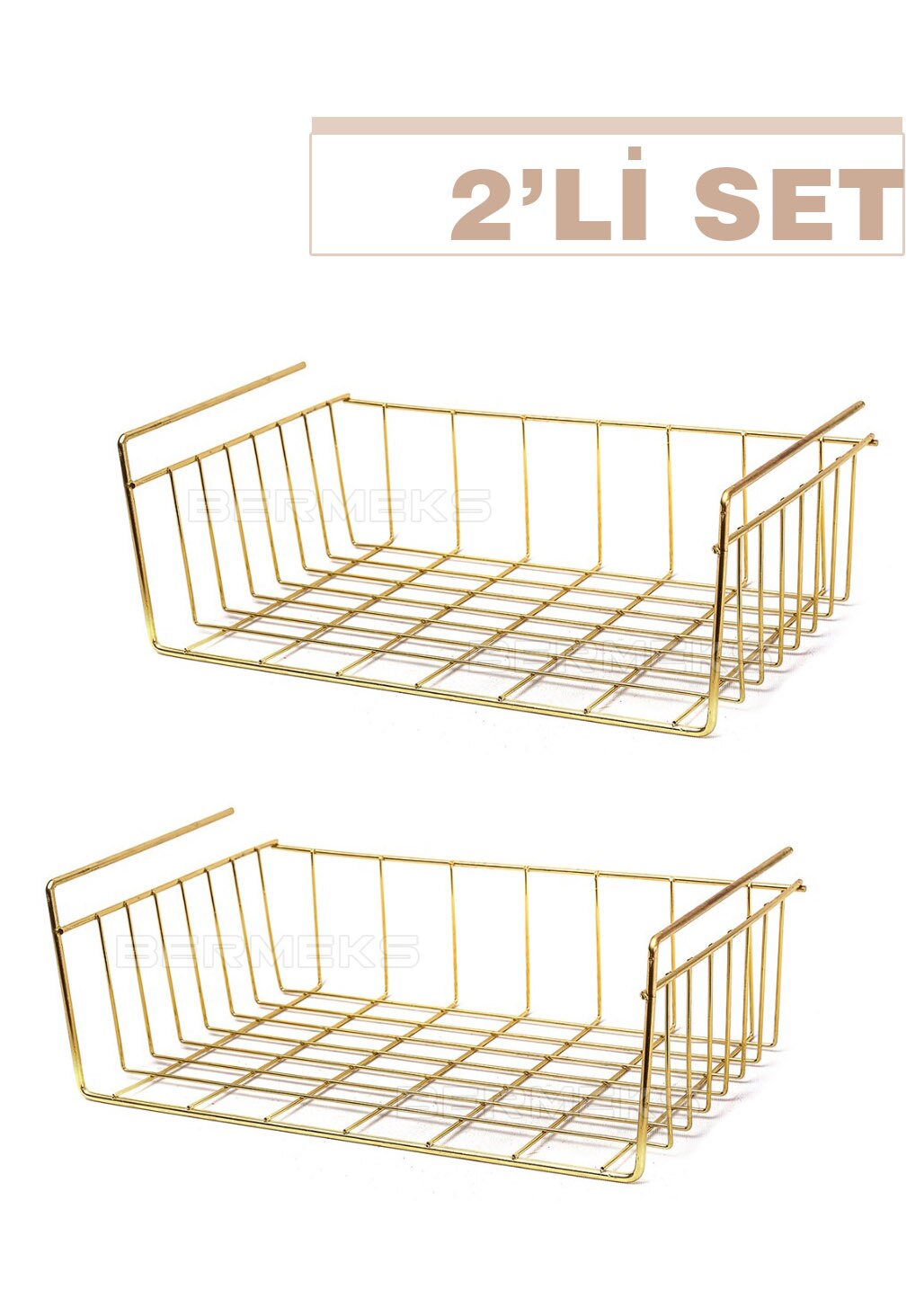 Bermeks Regal Boden KleiderbüGel Känguru Regal Korb Gold Überzogene Metall hängen veranstalter für küche schrank einstellen VON 2