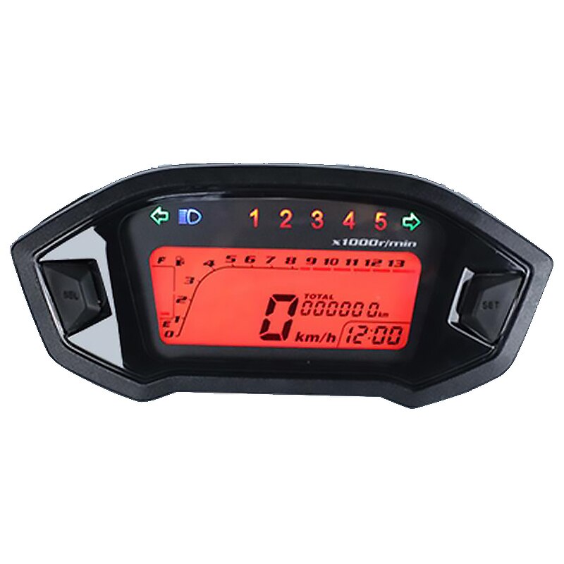 Motorrad Lcd Tacho Meter Motorrad Kilometerzähler Tachometer Mit Sensor Kraftstoff Ebene Anzeige Tachometer Dual Laufleistung Meter
