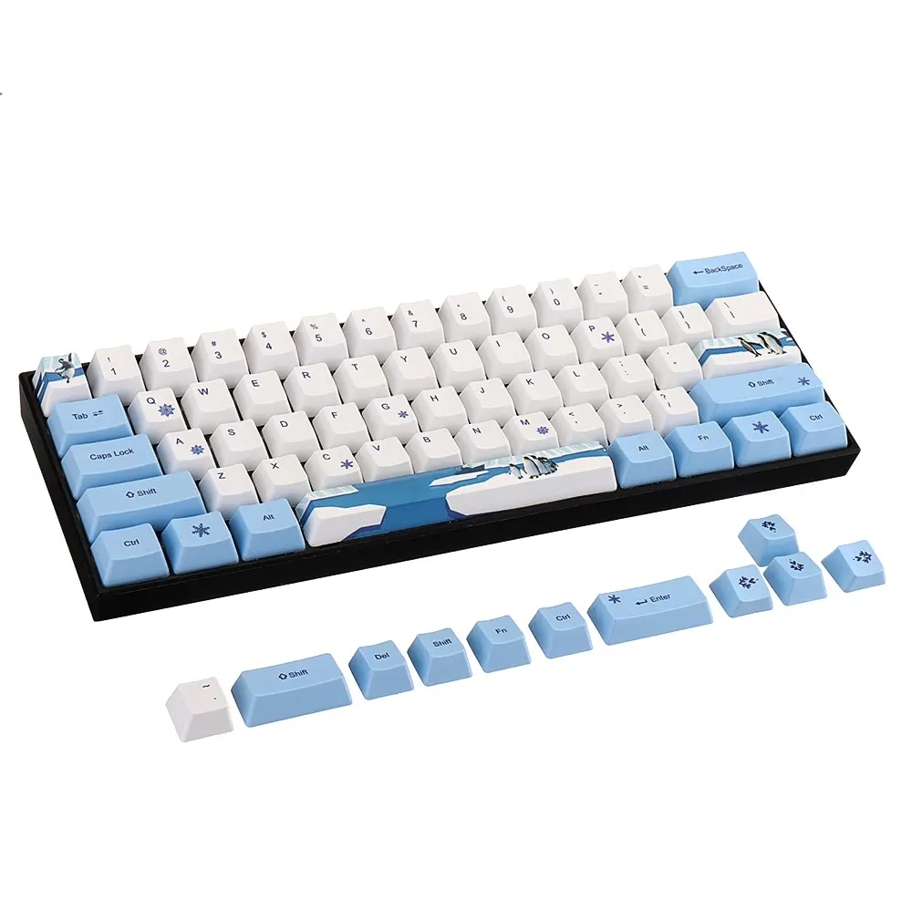 72 tasten Farbstoff unterlegt PBT Sublimation Pinguin Keycap für 60% Anne Profi 2 königlich Flickschusterei RK61 Aussenseiter GK61 GK64 Mechanische tastatur