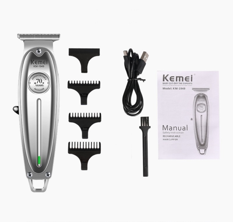 Kemei KM-1949 Haar Haarschneidemaschine Männer USB Elektrische kabellos Haar Trimmer T-Klinge Carving glatze Haar schneiden Maschine