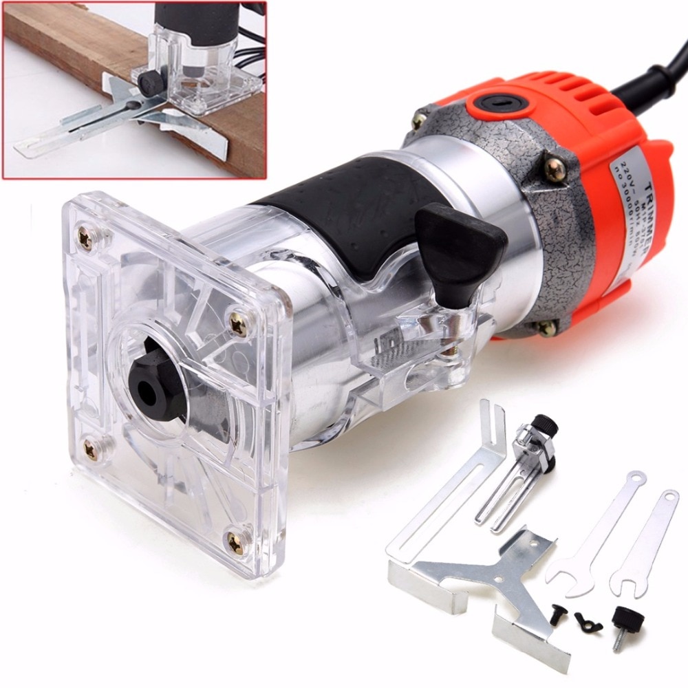 1einstellen 800W 220V Holz trimmen Router 6,35mm Sammeln Durchmesser Elektrische Hand Trimmer Holzbearbeitung Laminat Palme Router Schreiner Werkzeug