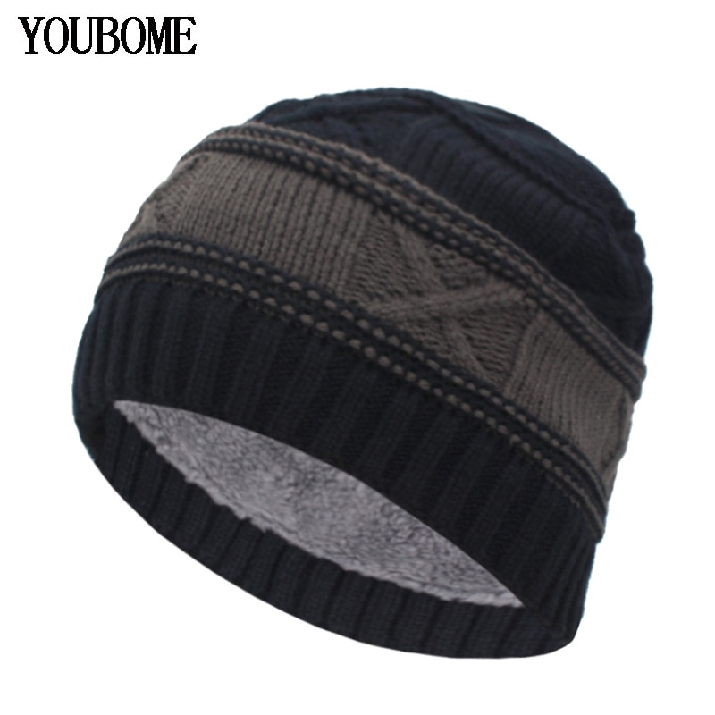 YOUBOME Winter Hüte Für Männer Frauen Skullies Beanies Männer Gestrickte Hütte Männlich Mützen Motorhaube Warme Pelz Winter Mütze Hütte Kappe