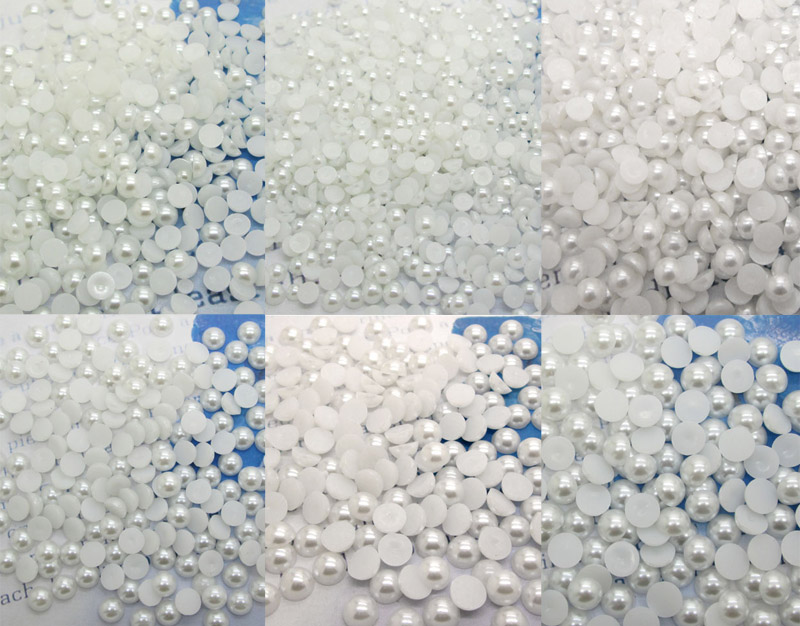 300-10000 Stücke Gemischt Weiß Beinahe Ringsum Perlen Handwerk Cabochon Sammelalbum Dekoration Flatback Nailart Kleidungsstück Perlen DIY