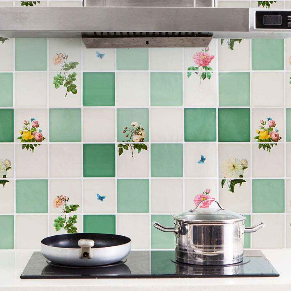 1PC Blume Küche Öldicht Abnehmbare Zauberstab Aufkleber Dekor Hause Aufkleber Zauberstab Aufkleber Abnehmbare Kunst Heimat Zimmer Tür Jahrgang Dekor #30