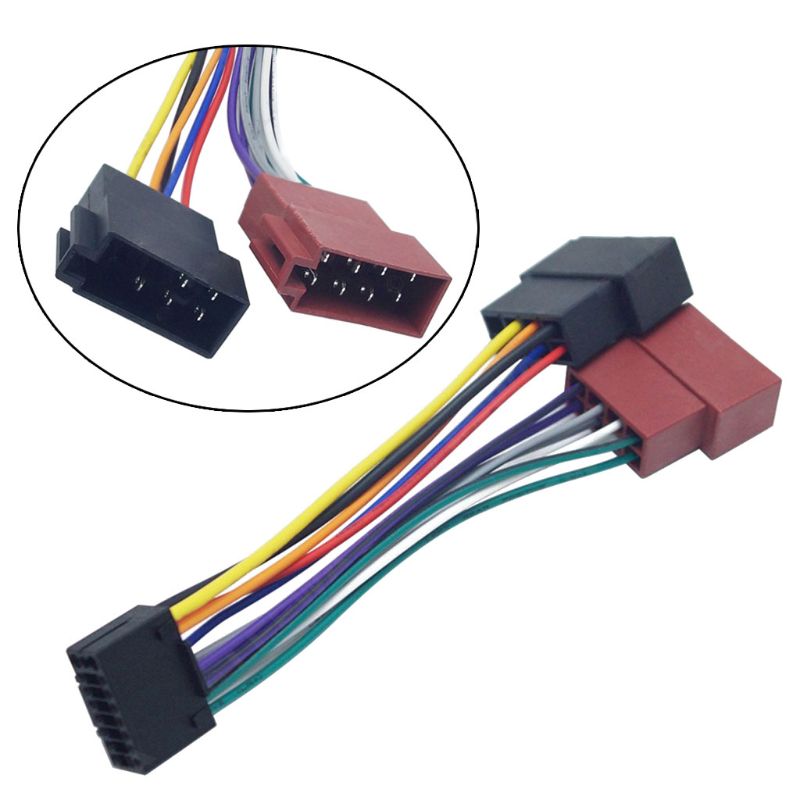 Kabelbaum Adapter für Kenwood/JVC Pi100 Auto Stereo Radio ISO Standard Stecker 16Stift Stecker Kabel Auto Draht Kabel Adapter C45