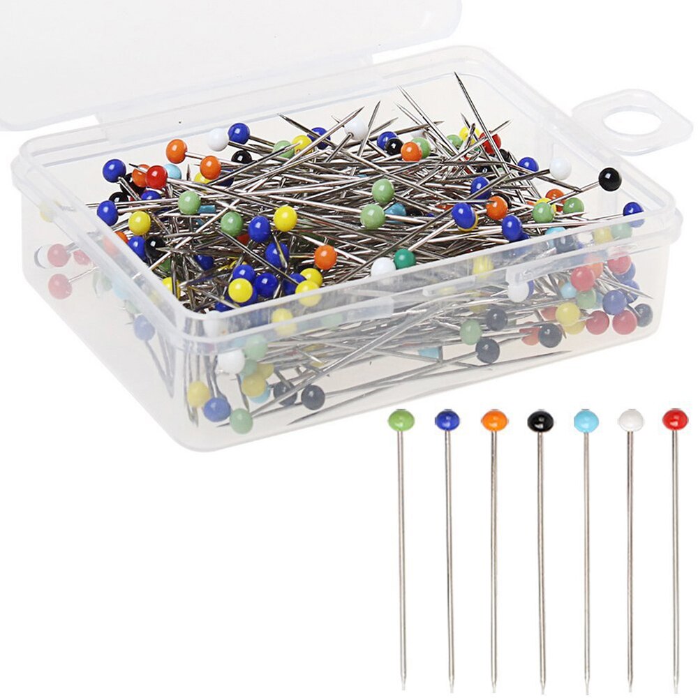 100 Stck/einstellen 38mm NäHenne Nadeln Farbige Glas Kopf perle Stift Stich betroffen Nadeln NäHenne fest DIY sicherheit Stift