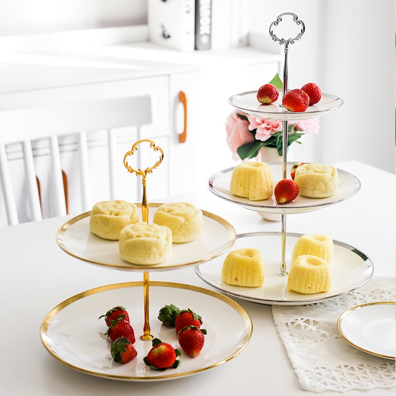 Europäischen stil kreative keramik drei-schicht kuchen Snack Stand haushalt wohnzimmer früchte süßigkeiten trockenen obst-fach hochzeit geburtstag d