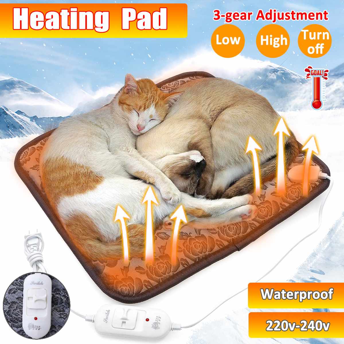 20W Haustier Elektrische Heizung Heizung Pad Katze Hund Bett Körper Winter Wärmer Teppich Haustier Elektrische Decke Beheizt Sitz für Katzen Hunde