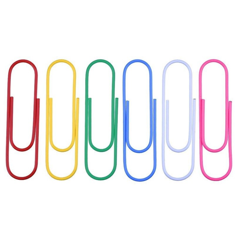 100Stck Kunststoff-beschichtet Papier Clip Lesezeichen Farbe Papier Clip Geformt Papier Clip Papier Clip 28MM