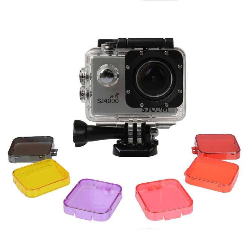 SJ4000 Wasserdichte fallen Tauchen Filter Gelb verrotten Lila Grau Rosa Orange Unterwasser tauchen Filtors für SJCAM SJ4000 SJ4000WIFI