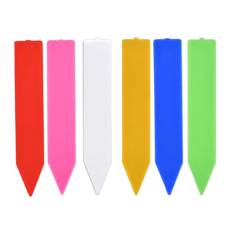 100Stck Garten Anlage Etiketten Kunststoff Pflanze Stichworte Kindergarten Marker Blume Töpfe Sämling Etiketten Fach markieren Werkzeuge mischen Farben