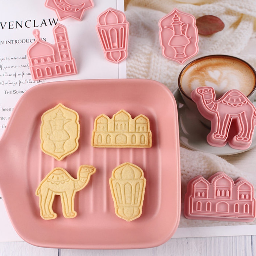Kunststoff 3D Keks Stempel Cutter Cookie Schimmel einstellen Nahen Östlichen Stil Cookie Pressen Küche Gebäck Backformen Teig Backen Werkzeuge