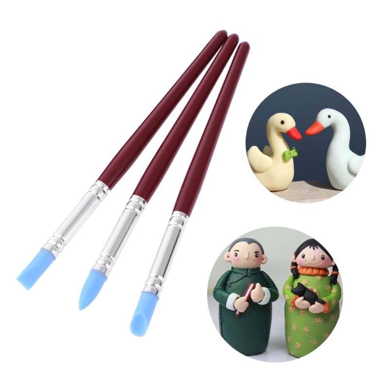 5 stücke Nagel Kunst Kuli Pinsel Weiche Silikon Nagel Kunst Handwerk Keramik Tonne Stift Bildhauerei Polymer Modellierung Gestalter Nagel Kunst DIY Werkzeuge
