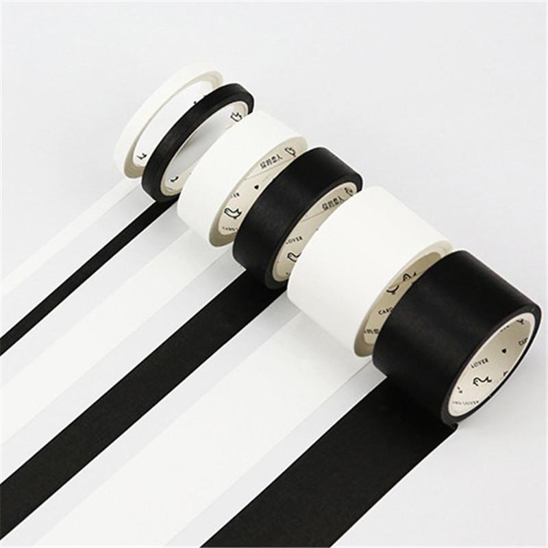 5mm/15mm Washi Band Feste Dekorative Papier Beschreibbar Klebstoff Washi Maskierung Band Schule Bürobedarf Schreibwaren Klebstoff