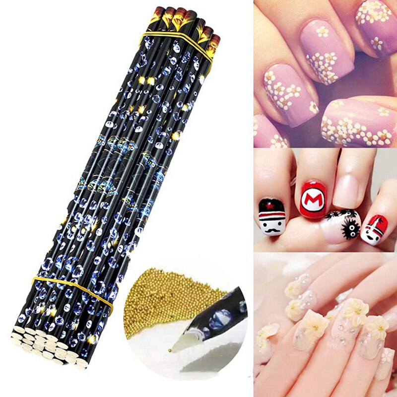1 stücke Profressional Nagel Punktierung Werkzeug Perlen Edelsteine Nieten Pflücker Nagel Kunst Wachs Stift Strass wählen hoch Punkt Bohrer bleistift Stock