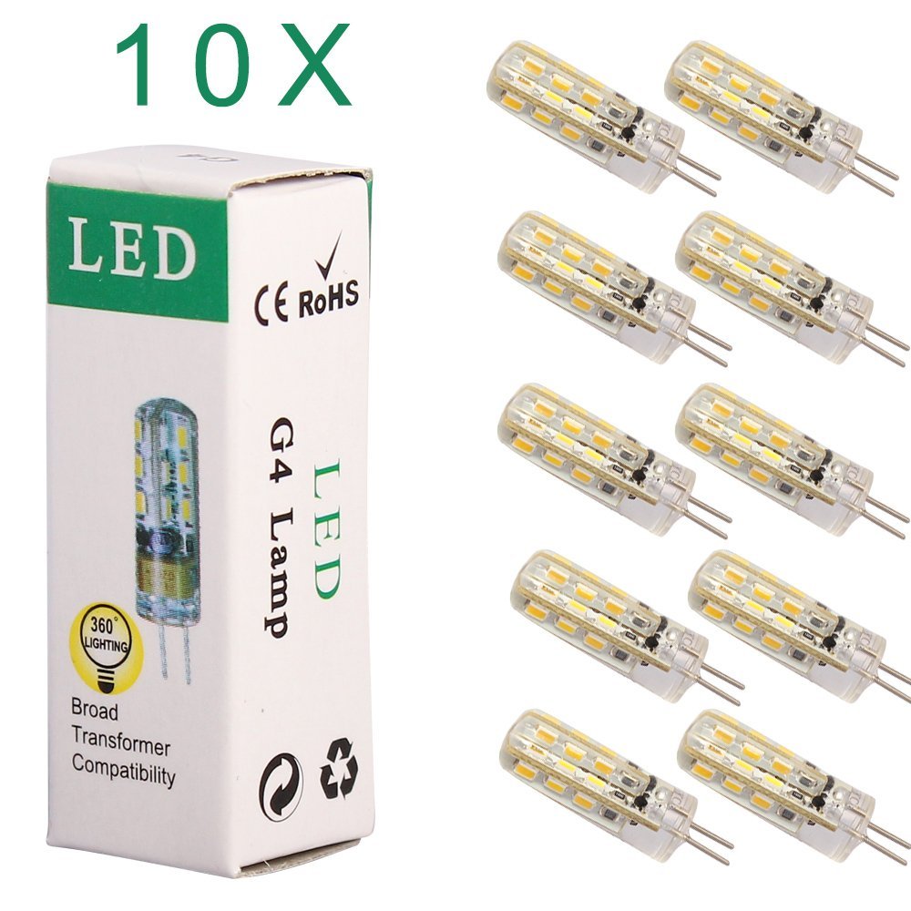 G4 LED-lampe, Bi-Stift-Basis, g4 Ampulle Lampe Stelle 3014 SMD 24 LEDs 20 W Halogen-zwiebel gleichwertig 1,5 W Gießen Maison 360 Grad 10 Pack