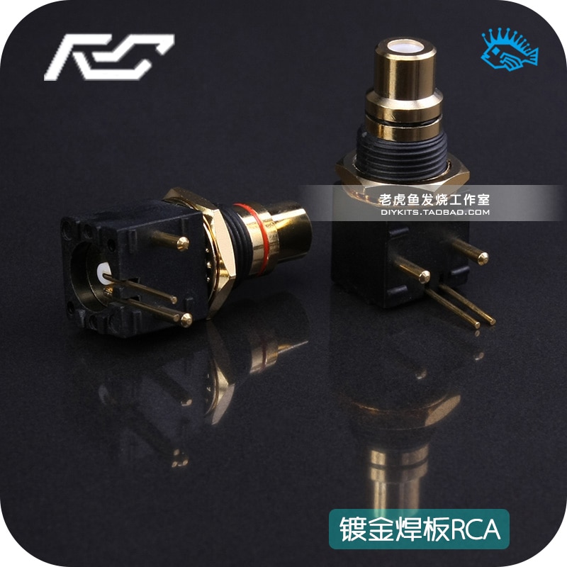 1 stücke/5 stücke Gold-überzogene RCA sitz plattenspieler DAC Decoder Digital koaxialen eingang und ausgang PCB 90 grad lözehn platte buchse