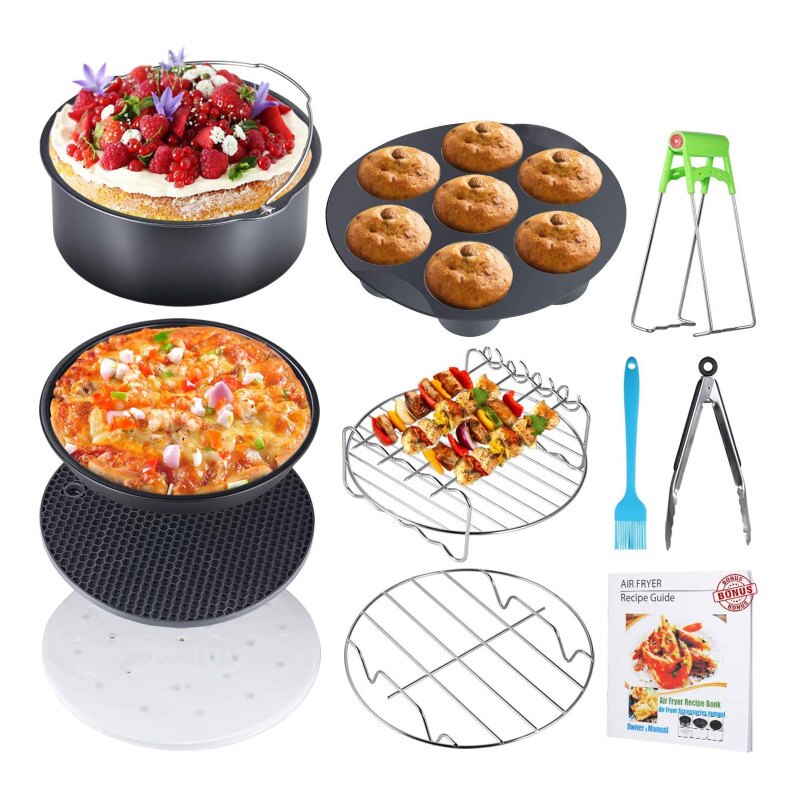 8 zoll Luft Friteuse Zubehör, einstellen Von 10 XL Luft Friteuse Zubehör Mit Rezept Kochbuch Für Gowise Phillips USA Cozyna Airfryer