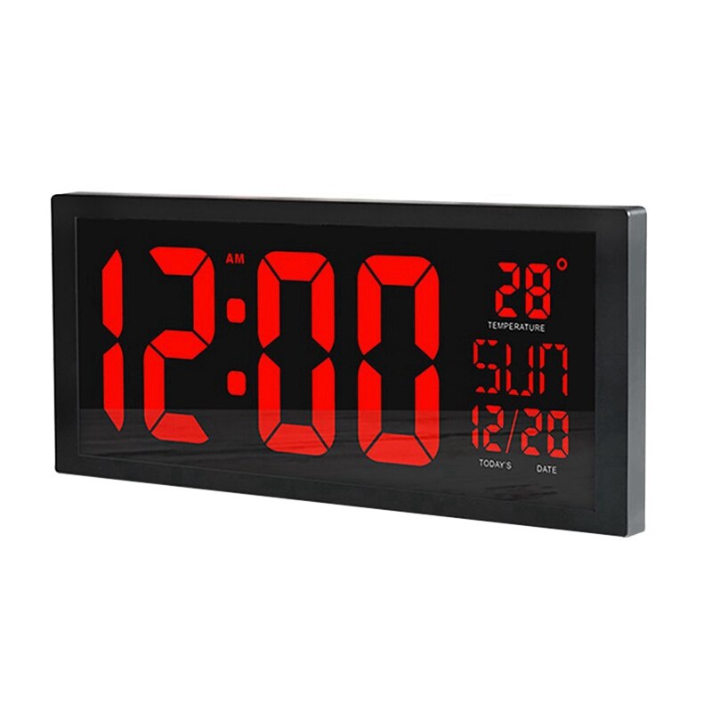 Großen Bildschirm große Elektronische Wanduhr Schreibtisch LED Digital Kalender Uhr Thermometer Tageslicht sparen Für Küche Uhr Zauberstab Eu