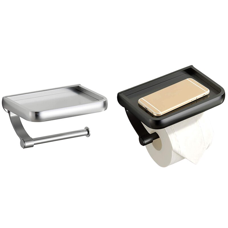 Wc Papier Halfter mit Regal, Anti-Rost Aluminium Wc Rollen Halfter mit praktisch Regal für Alle praktisch