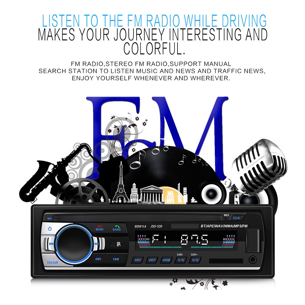 Auto MP3 Spieler Bluetooth U Disk Radio Spieler Hände-Freies Anrufe Auto MP3 Spieler mit Fernbedienung Auto Radio Stereo-Spieler