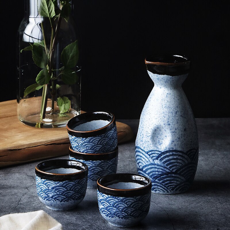 Keramik Sake Tasse Topf Japan Stil Krug Sake Wein einstellen Wein Shochu Krug Geistern Destilliertem Schnaps Haushalt Heimat Hotel Wein getränke