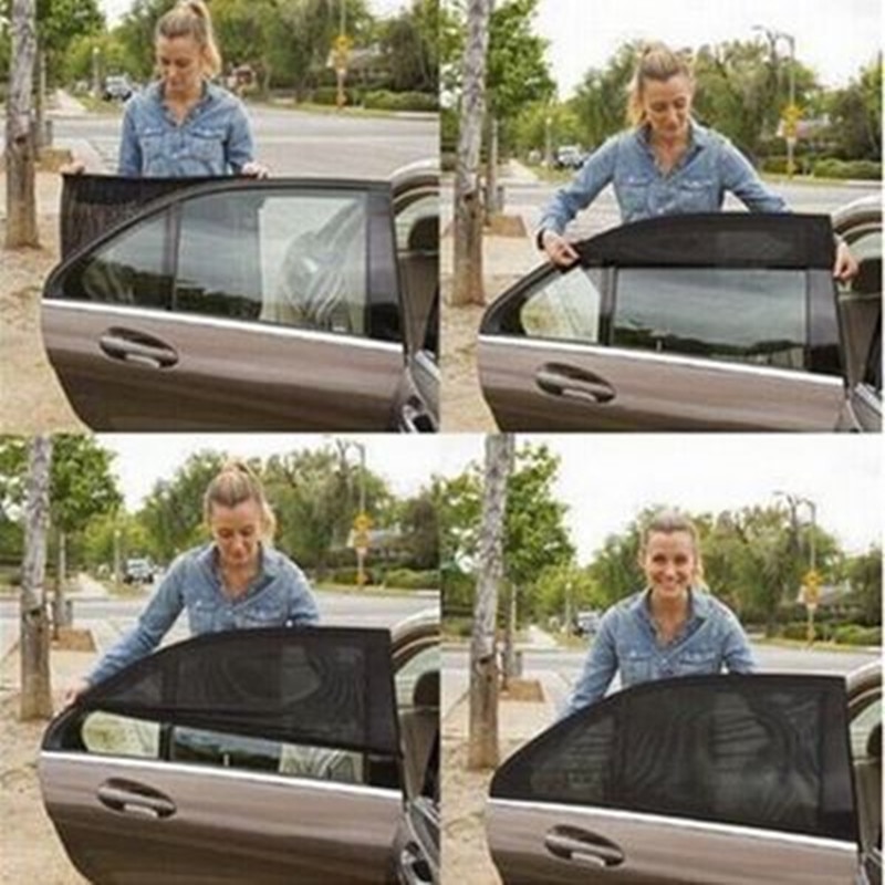 4Stck Sonnenschutz Wärmedämmung Seite Fenster Auto Sonnenschirm Schwarz Gittergewebe Abdeckung Fenster Schutz Film Abdeckung Auto Vorhang
