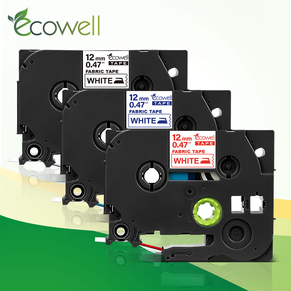 Ecowell Stoff Band TZe-FA231 TZe-FA3 TZe-FA3R für Bruder TZeFA231 TZeFA3 TZeFA3R 12mm Stoff Eisen auf Etikett für Bruder P-berühren