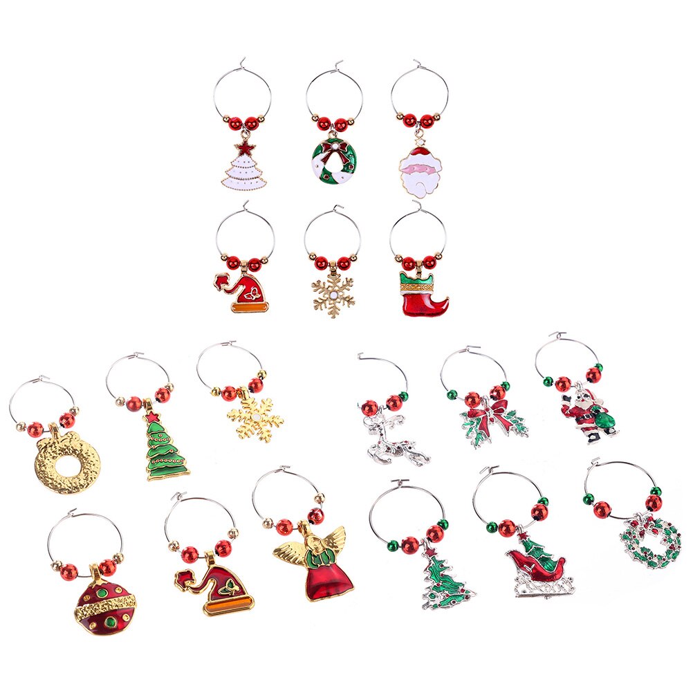 18 stücke Weihnachten Wein Glas Charme empfindlich Nützliche dauerhaft Wein Tasse Stichworte Wein Tasse Dekorationen Wein Tasse Marker für Haus Party