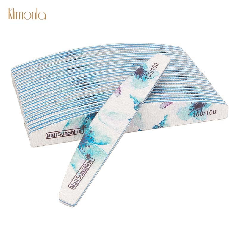 5 stücke Blau Blume Stiefel Nagel Datei Für Nagel Kunst Schleif Werkzeuge 150/150 UV Gel Nagellack Puffer Manikübetreffend Nagel vijlen